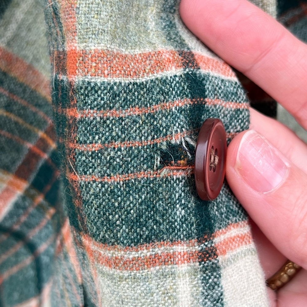 Vintage 1960 Green Plaid Pendleton Wool 49er Button up Shirt Top Men S Women M - Picture 6 of 11